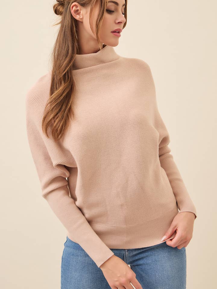 RIVIR – Großhandel Strickpullover – Damen – Lina Stricktop mit Stehkragen in Übergröße8