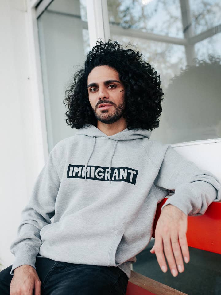 Light Grey Immigrant Hoodie for wholesale by So Immigrant