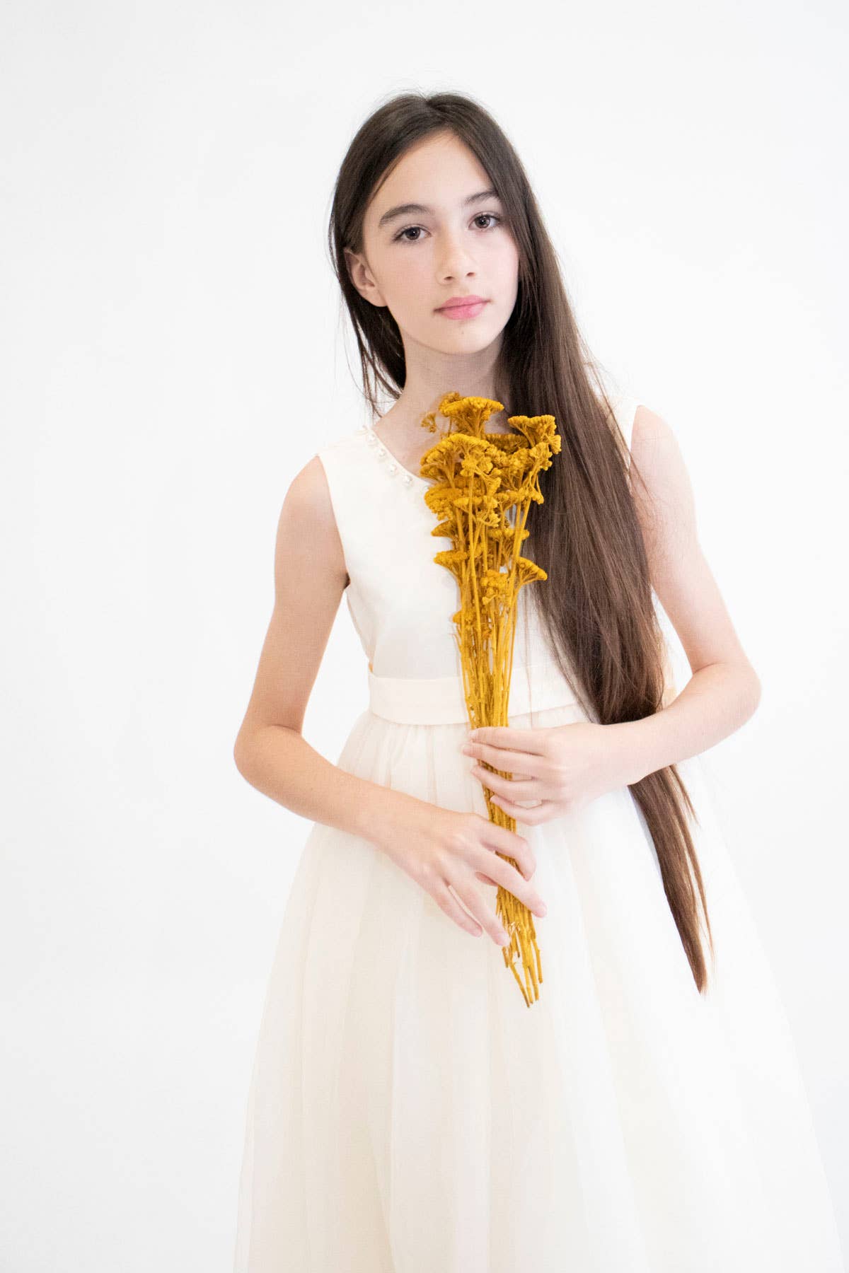 Yuko B - Wholesale Dress - Kids - CARMELINE girl's dress - Beige16