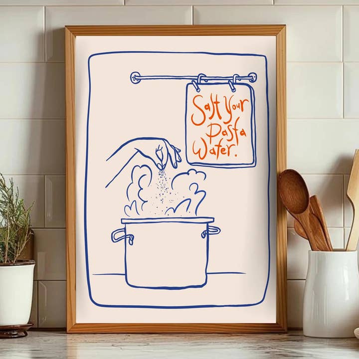 Olive Street Collective - Wholesale Art Print - Salt Your Pasta Water Print1