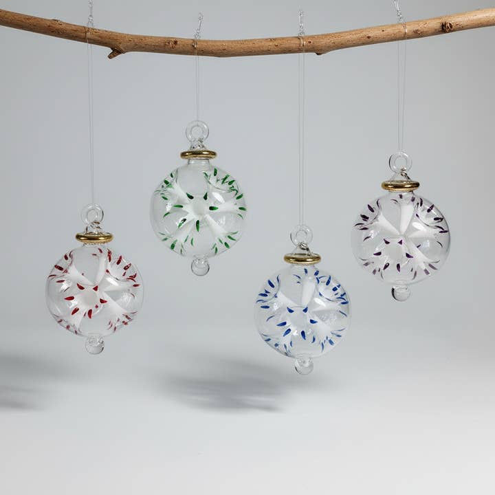 Adorno pequeño de vidrio soplado, flores blancas para venta al por mayor de Dandarah (Ships from Canada)