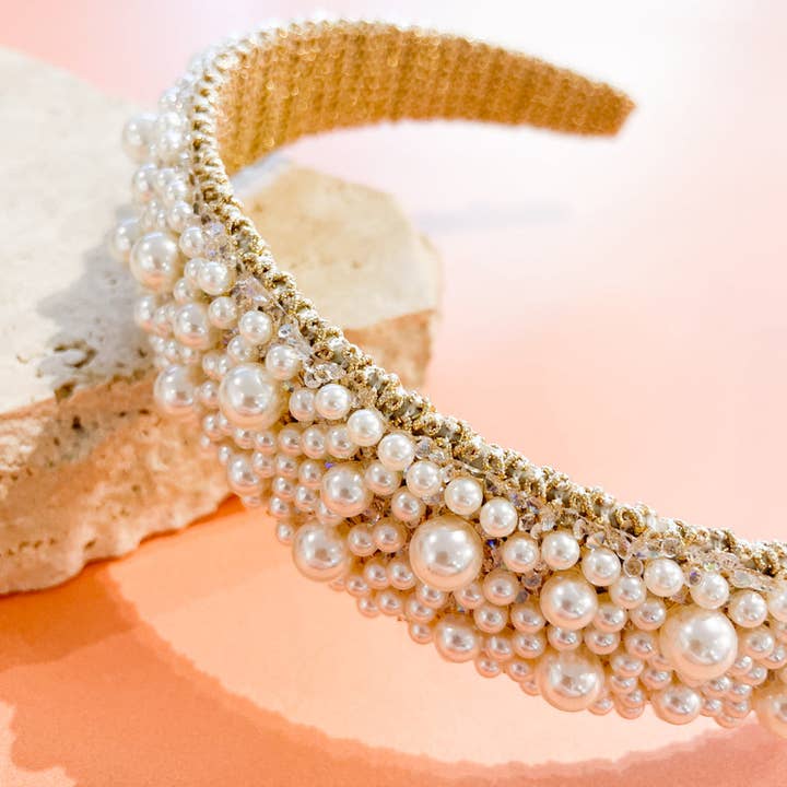 Angels Whisper Accessories - Wholesale Fashion headband – women's - Bianca Pearl Beads Headband4