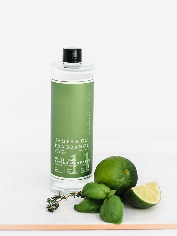 No. 11 Lime & Basil Diffuser Refill Oil for wholesale by James & Co Fragrance