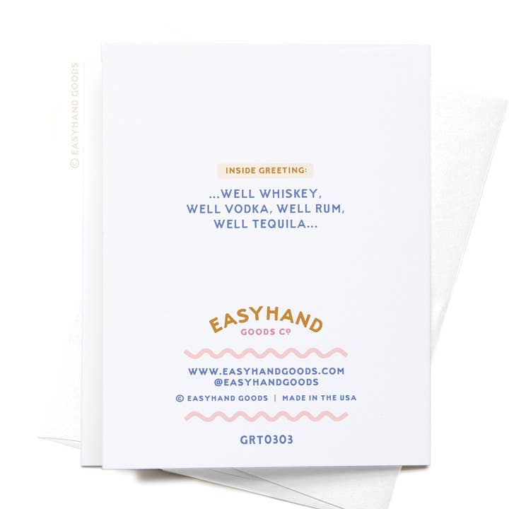 Easyhand Goods – formerly Onderkast - Wholesale Birthday Card - Well Wishes for Your Birthday Bar Shelves Greeting Card3