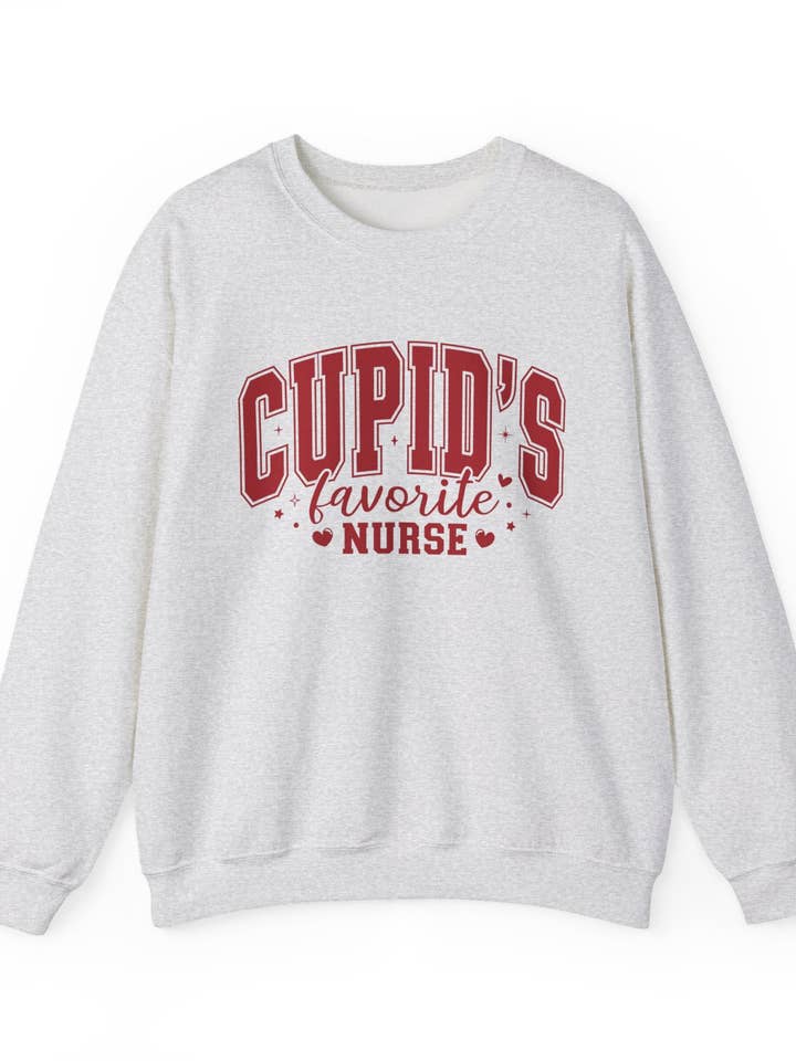 Cupids Favorite Nurse Valentines Day Sweatshirt for wholesale by Blue & Willow