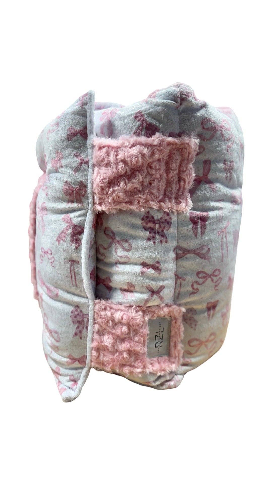 Razzle Baby - Wholesale Nap Mat - Kids & Baby - Pink bows- ALL MINKY1