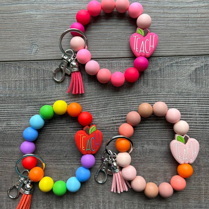JILLIAN INK LLC - Wholesale Keychain - Women's - Apple Colorful Teacher Wristlet Keychain4