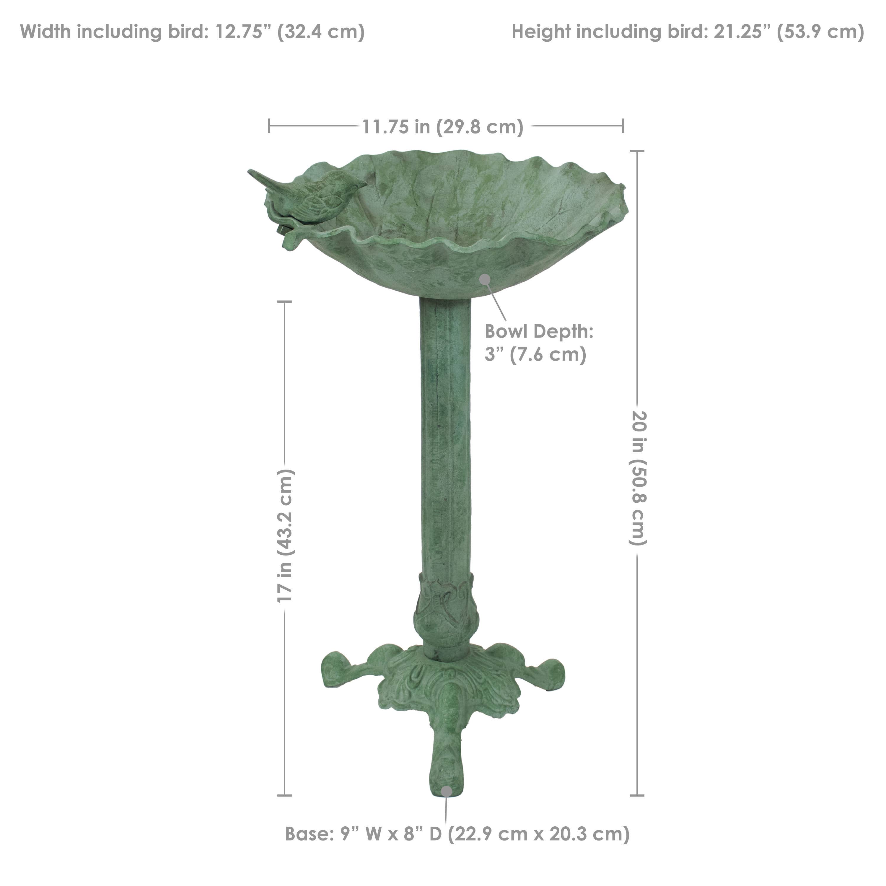 Sunnydaze Decor - Wholesale Bird Bath - Autumnal Leaf Metal Bird Bath - Green Patina - 11.75-Inch3