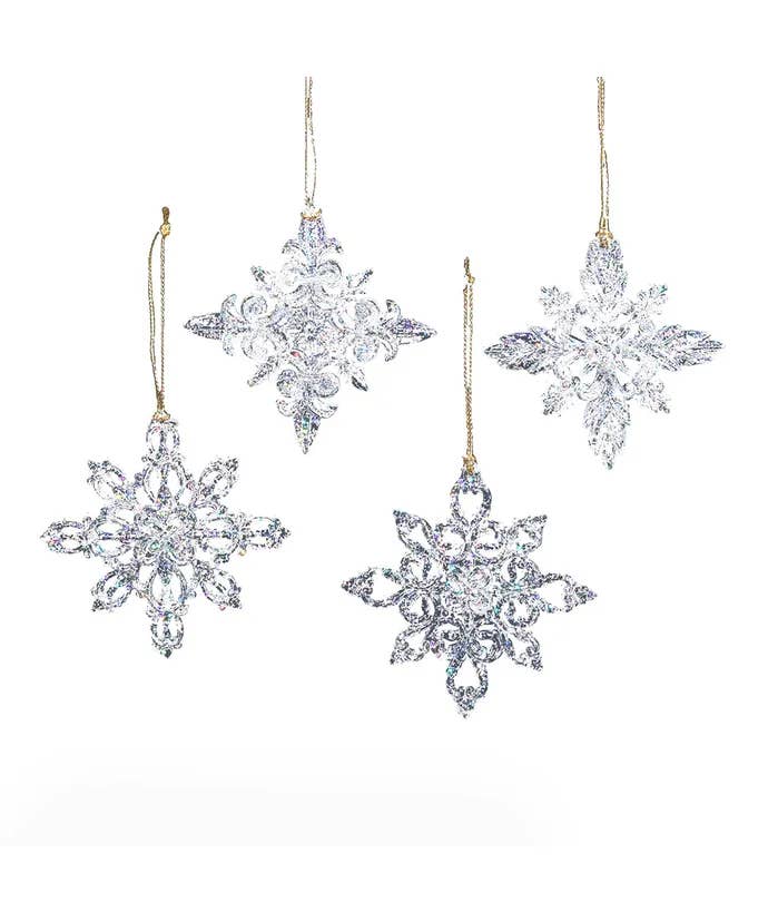 Kurt S. Adler, Inc. - Wholesale Ornament Set - 3.5"ACRYLIC SNOWFLAKE ORNAMENT 4/ASSTD