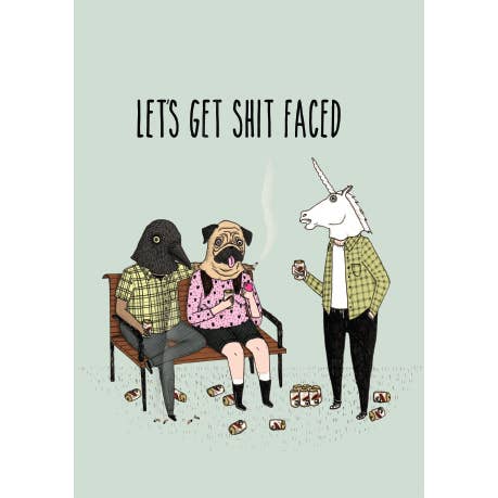 Get Shit Faced for wholesale by Retrospect Greeting Cards
