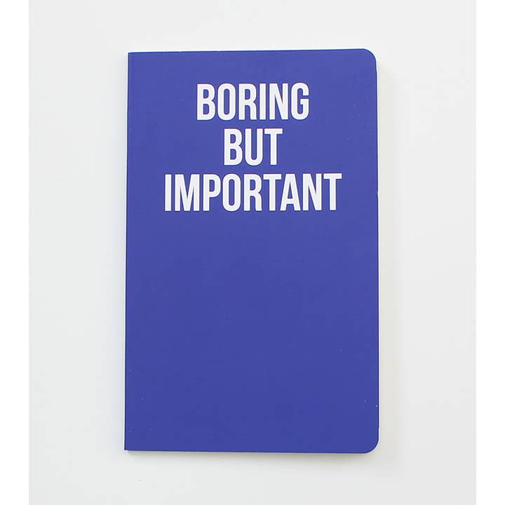 We Act Company - Wholesale Notebook - Boring but Important - Blue Statement notebook - WAN18202