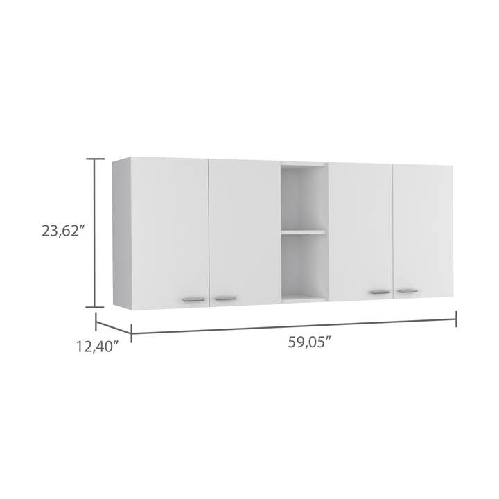 Wall Cabinet Ontario, Double Door, White Finish White Particle Board for wholesale by Orange County Decor