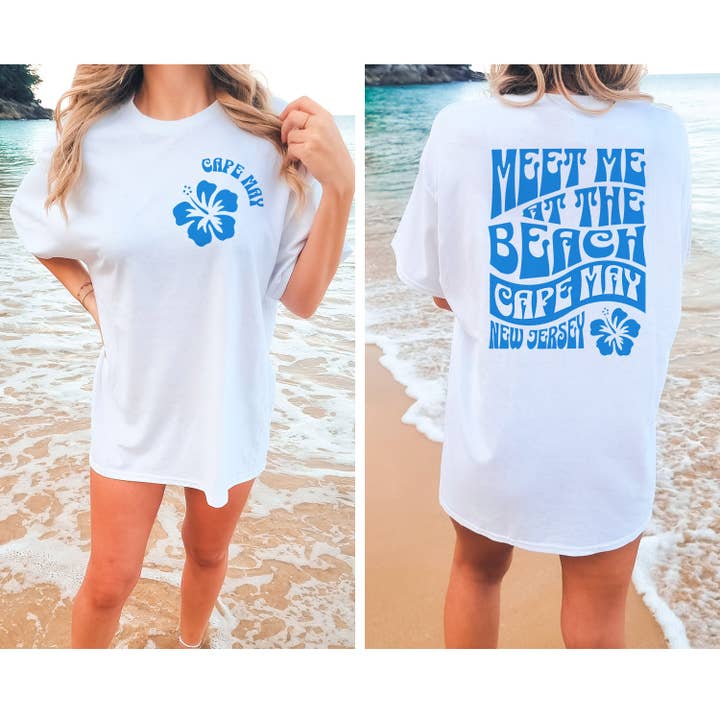 Retro Cape May New Jersey Front and Back Shirt for wholesale by Lucky Luna Apparel