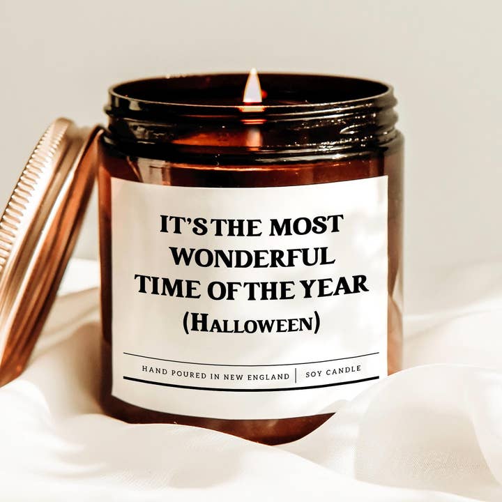 Halloween Candle, Funny Soy Candle, Amber Jar, Gift for wholesale by Scently Moments