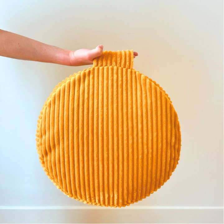 Awena Studio - Wholesale Meditation Supplies - Zafu Cartagena - saffron meditation cushion1