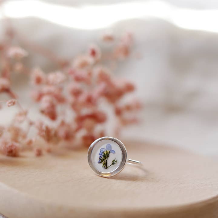 Forget Me Not Sterling Silver Adjustable Ring for wholesale by Nordic Flowers