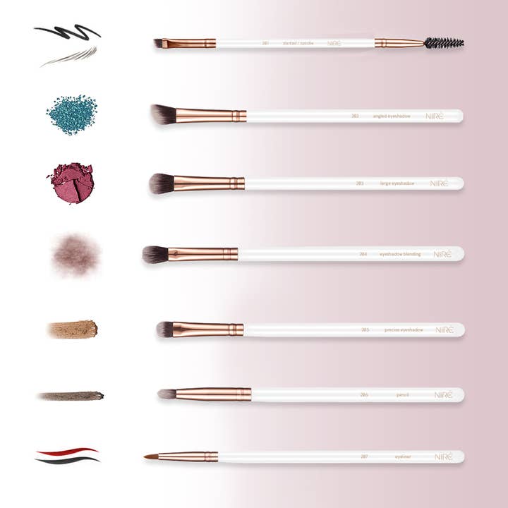 Niré Beauty - Vendita all'ingrosso Set di pennelli da trucco - Set Pennelli da Trucco Niré Beauty Artistry (oro rosa e bianco)2