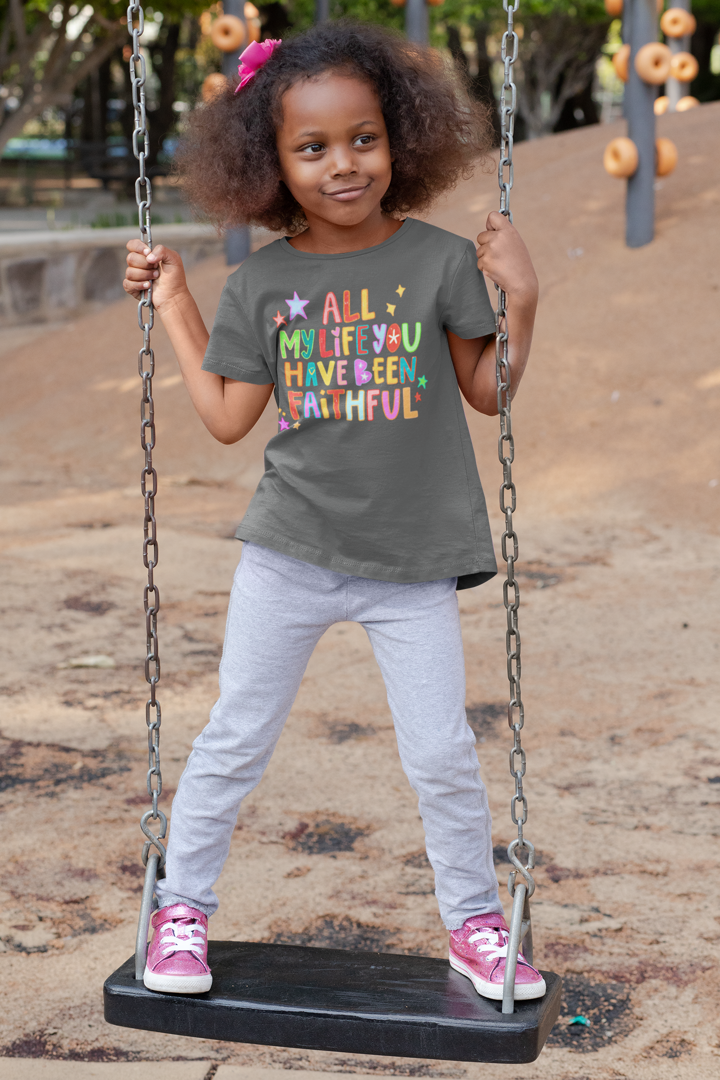 Charcoal All My Life You Have Been Faithful Youth Graphic Tee for wholesale on Faire0
