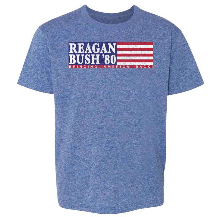 Pop Threads - Wholesale Screen Printed T-Shirt - Kids - Ronald Reagan George Bush Retro Campaign Kids & Youth Tee8