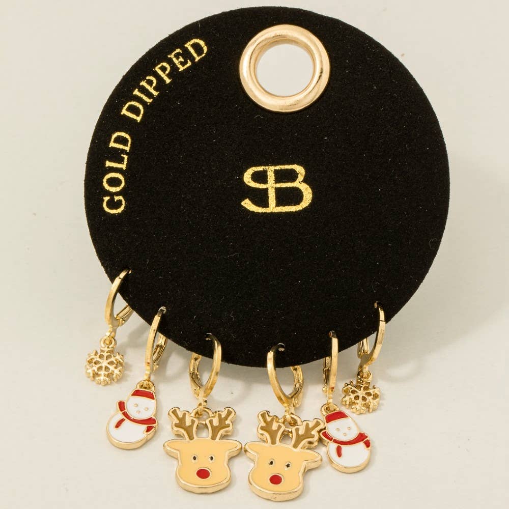 GD Secret Box Gold Dipped Festive Christmas Stud And Hoops for wholesale on Faire1