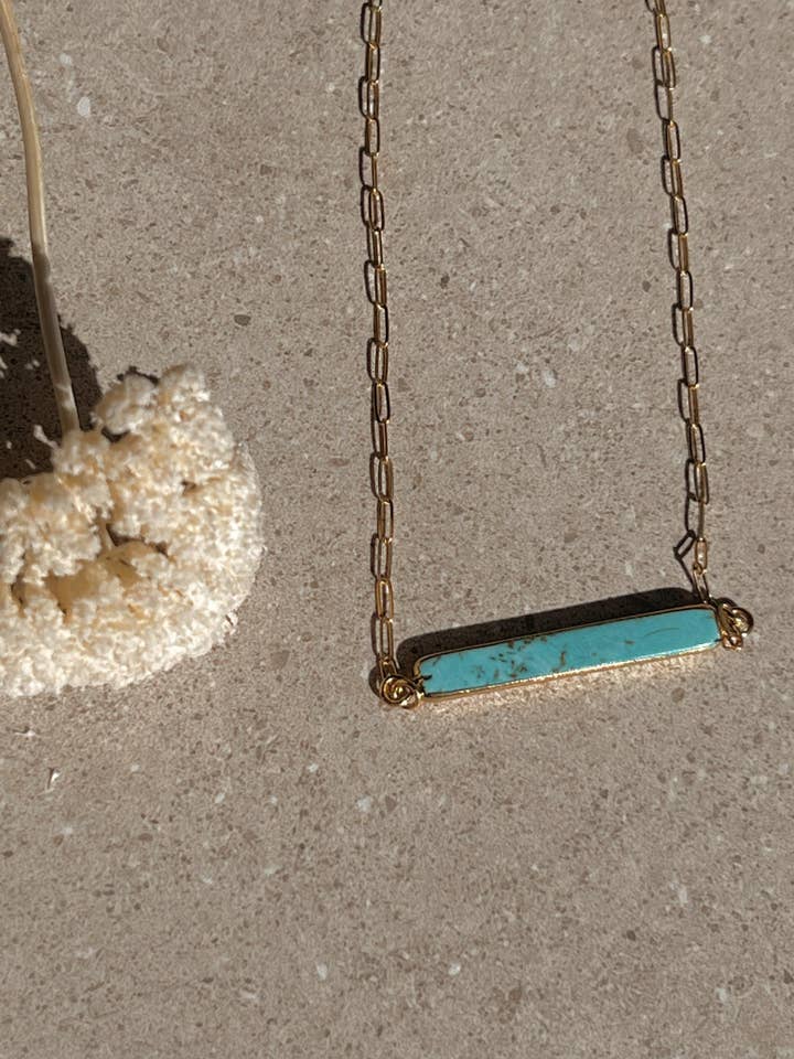Turquoise Bar Link Chain for wholesale by Toasted Jewelry
