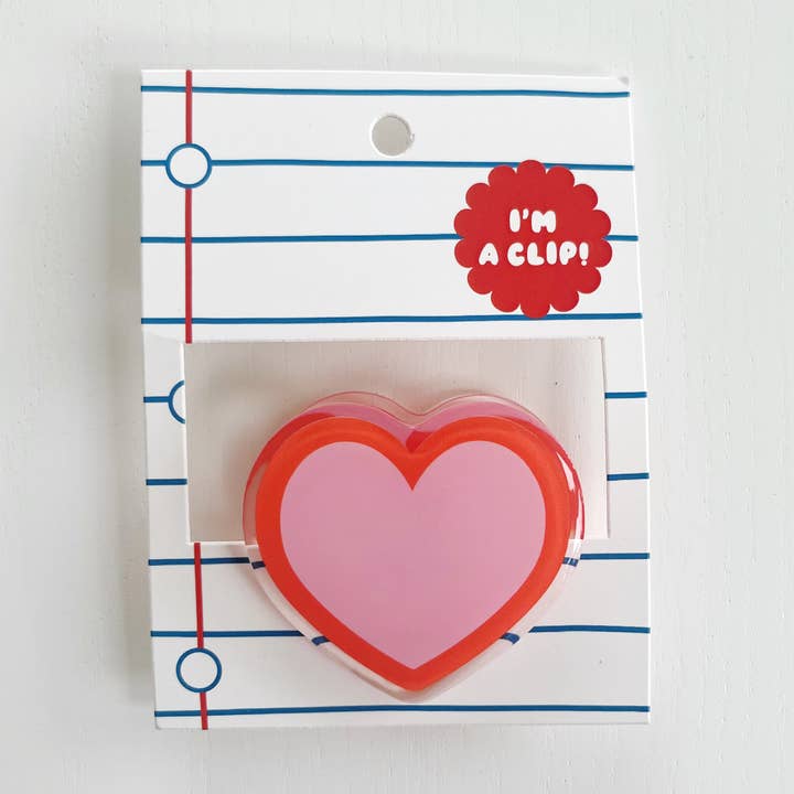 Journal Clip | Acrylic Clip: Heart for wholesale by The Paper + Craft Pantry