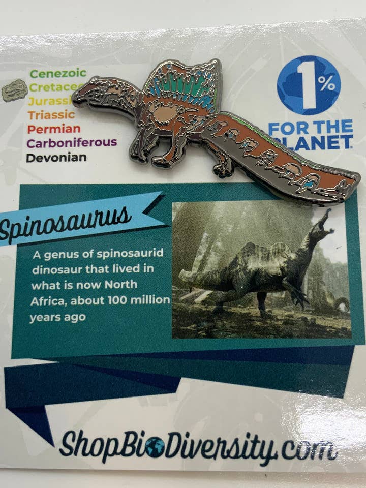 Pino de Esmalte de Espinossauro - Arte de Fóssil de Dinossauro por atacado de Shop BioDiversity