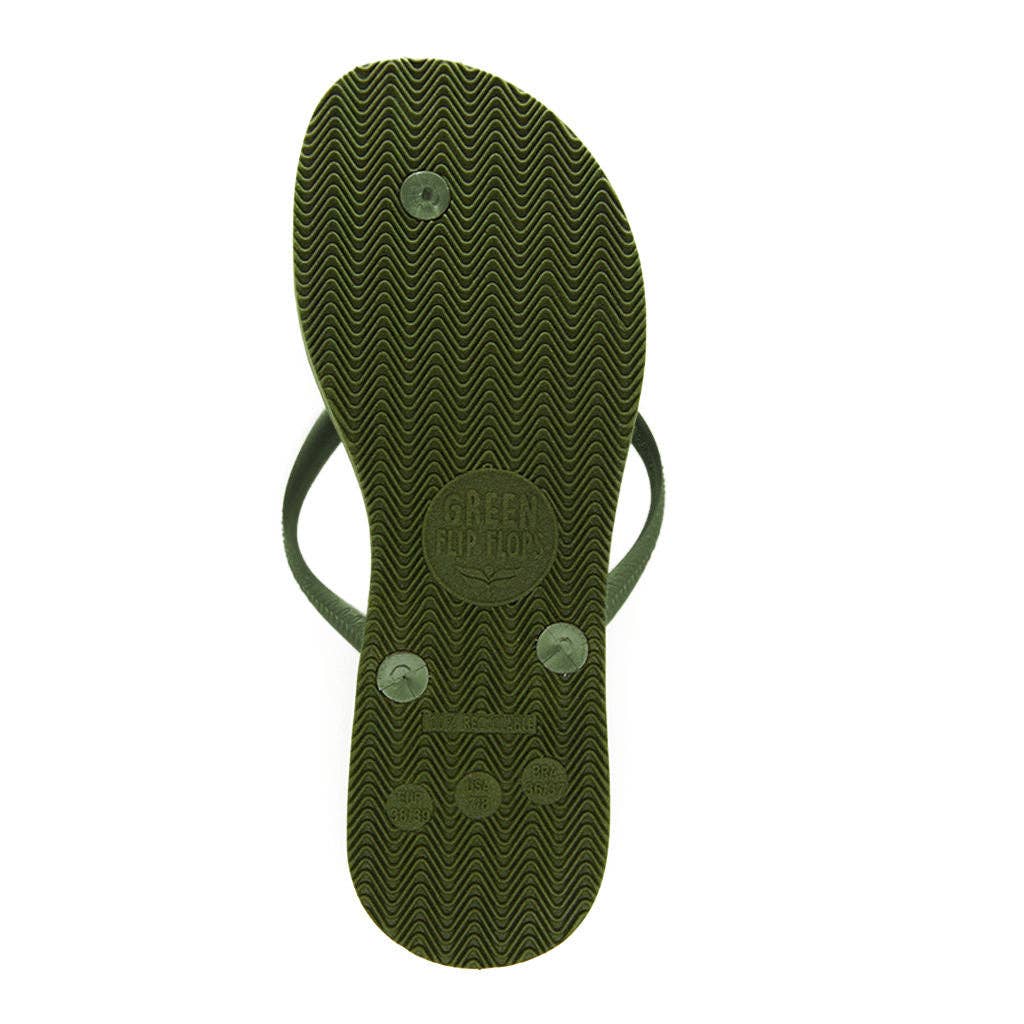 Green Flip Flops – wholesale Flip Flops – Women’s – Women's Sustainable Flip Flops Army Green with Army Green Straps3
