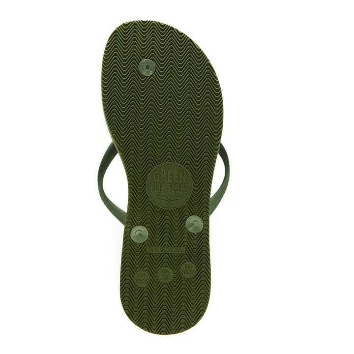 Green Flip Flops – wholesale Flip Flops – Women’s – Women's Sustainable Flip Flops Army Green with Army Green Straps3