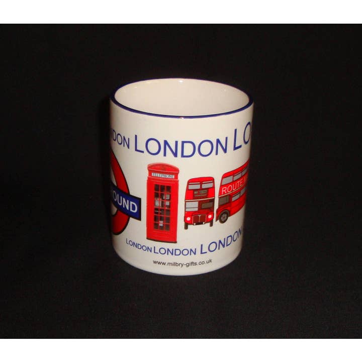 London City Style Kaffekrus Blå Håndtag & Rim for engroshandel hos Everyone's a Mug