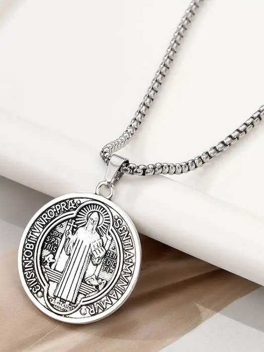 ( V634 ) RELIGIOUS INSPIRATION MEDALLION PENDANT NECKLACE for wholesale by Jewelry Max