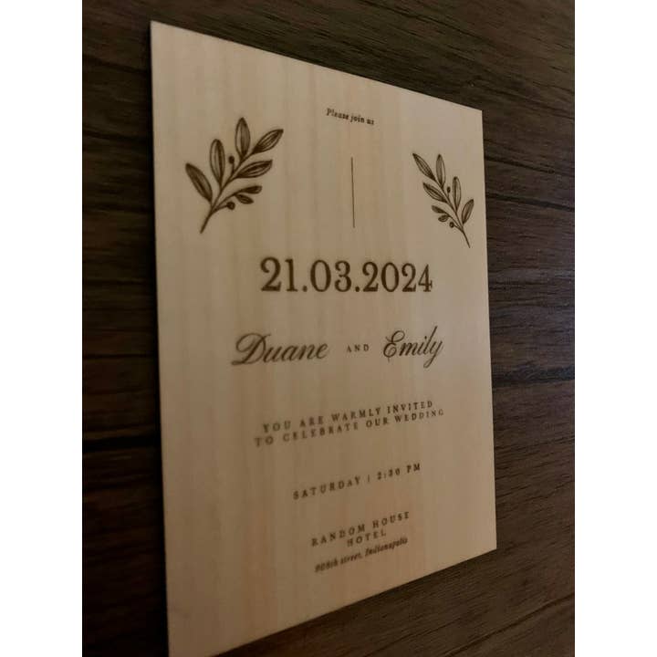 Peterson Family Farm - Wholesale Invitations - Wooden Wedding Invitation- Wedding Invite