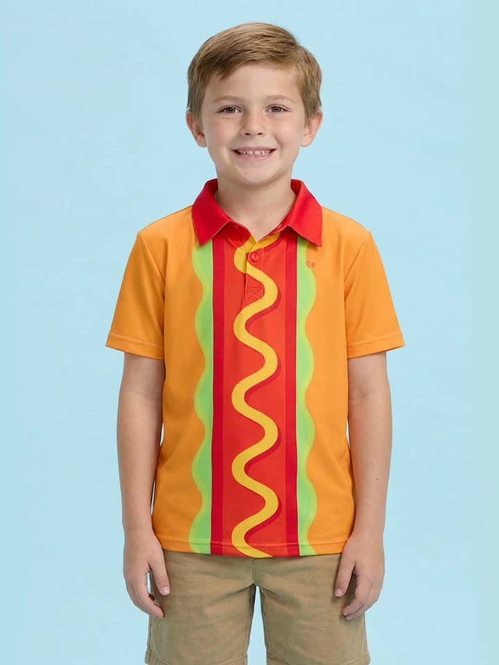 Hot Dogger Golf Polo - Kid's Funny Youth Polo Shirt for wholesale by Tipsy Elves