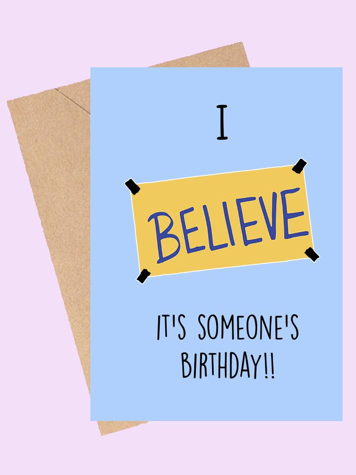 Ted Lasso Believe Birthday Card | TV Show / Pop Culture for wholesale by Tiny Baker Creations