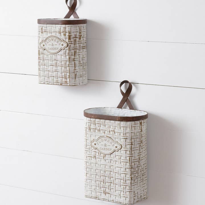 Wall Planters - Flowers And Garden (Set Of 02) for wholesale by Audrey's Home & Gift