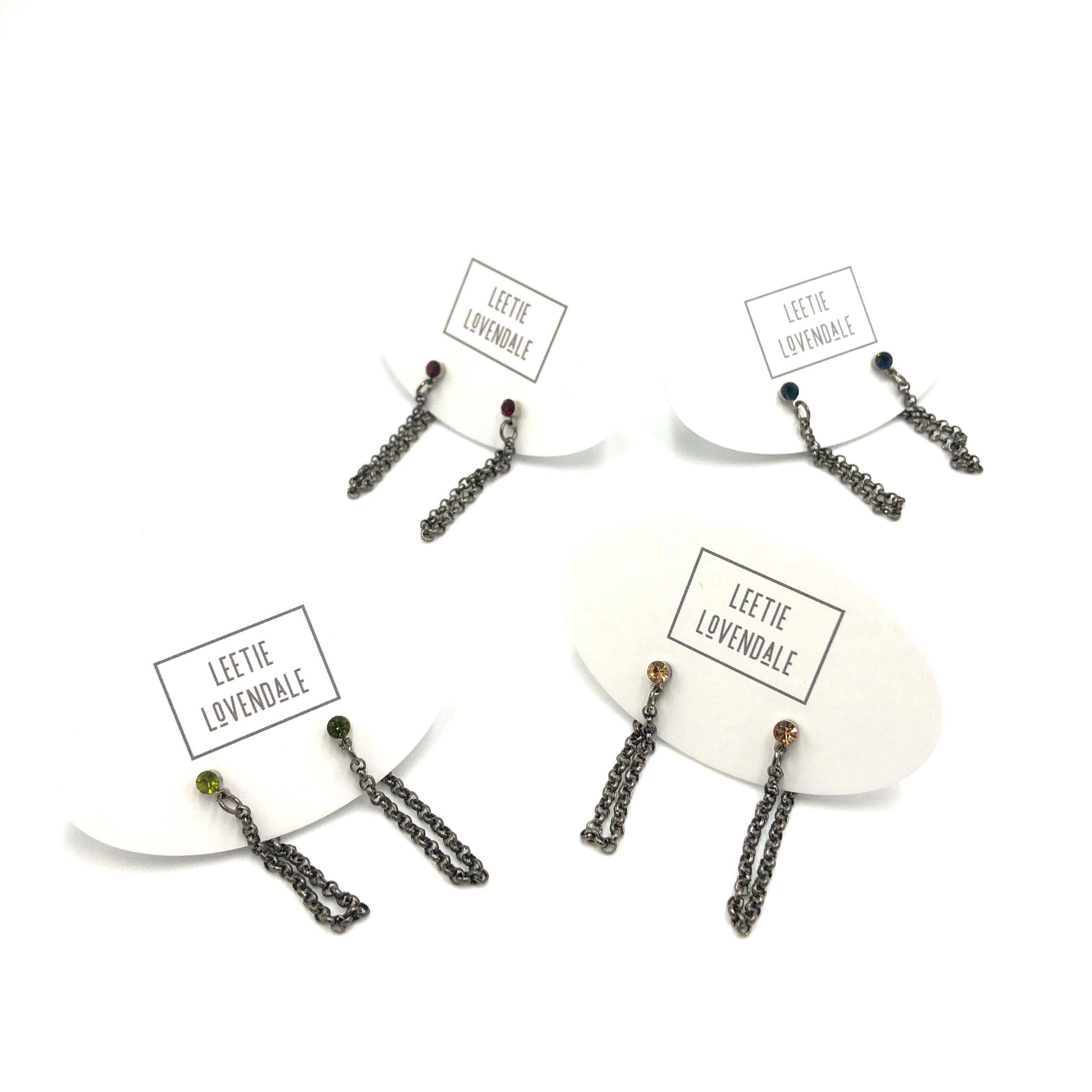 Leetie Lovendale - Vente Boucles d'oreilles pendantes - Boucles d'oreilles Wildest Dreams avec chaîne et paillettes7