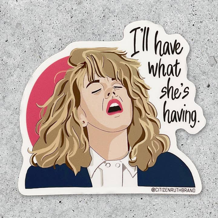 When Harry Met Sally Orgasm vinyl sticker for wholesale by Citizen Ruth