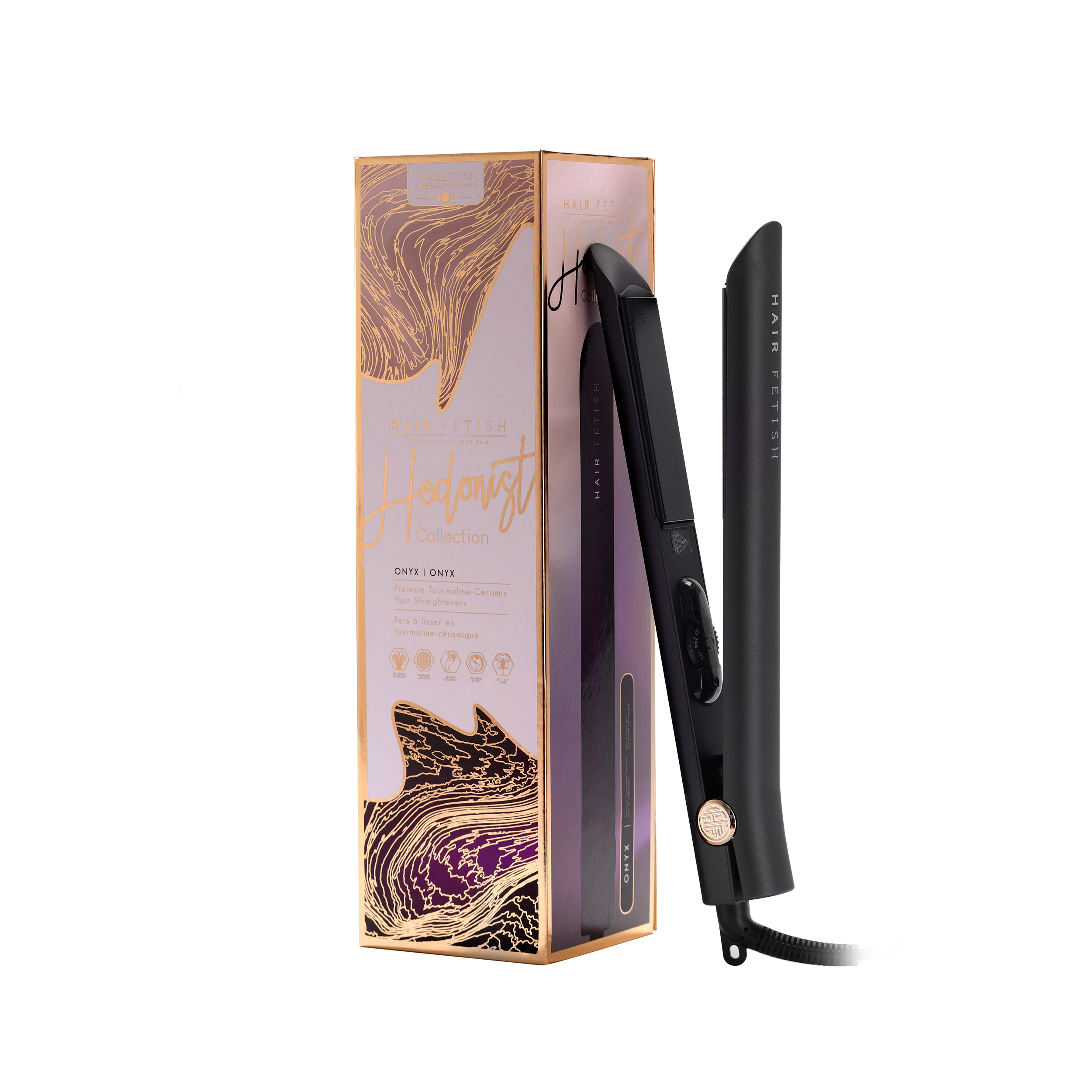 Aigue-marine Lisseur Hedonist Luxe 3,2 cm avec plaques en tourmaline japonaise en vente sur Faire20