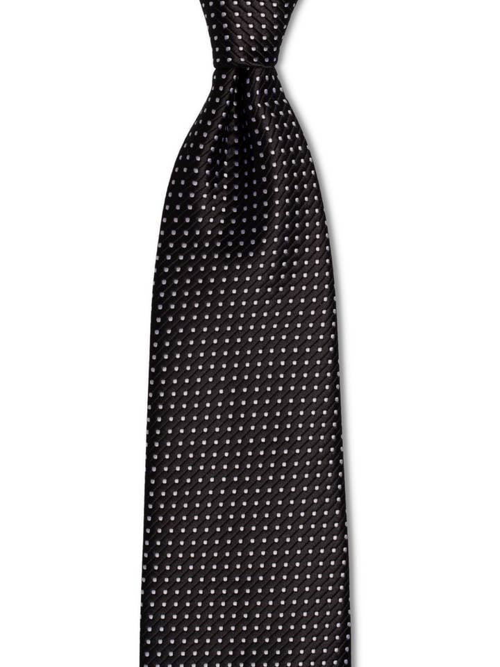 Schwarze Krawatte mit silbernen Punkten für den Großhandel von GoTie