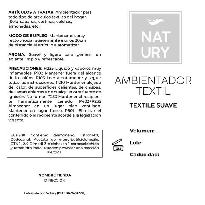 Natury Greencare - Wholesale Luchtverfrisser - Zelfklevend etiket van zacht textiel voor luchtverfrisser (PACK 10UD)