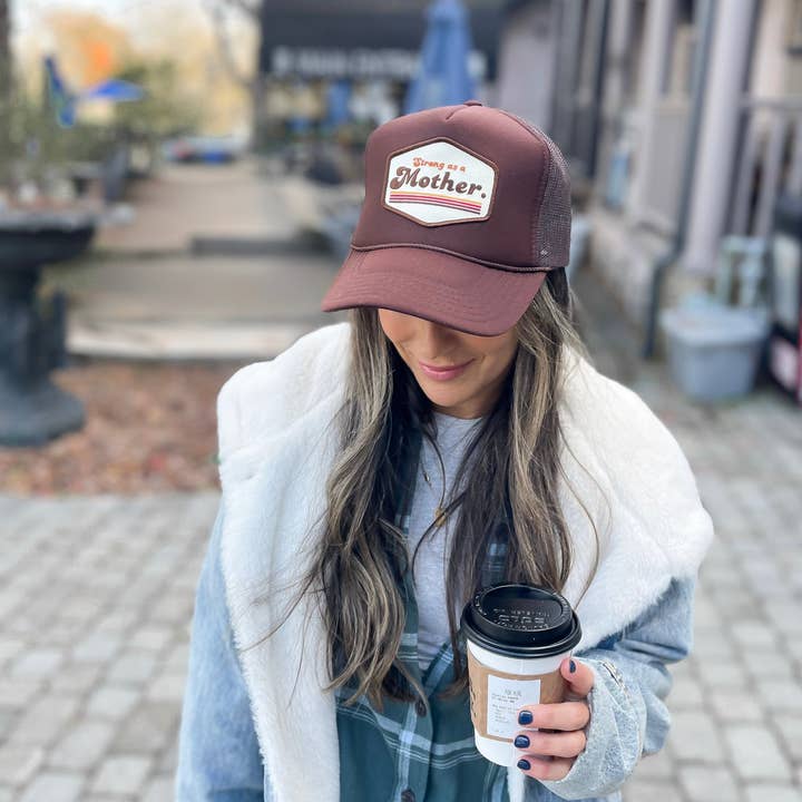 RETRO MOTHER. Patch hat - Mocha for wholesale on Faire