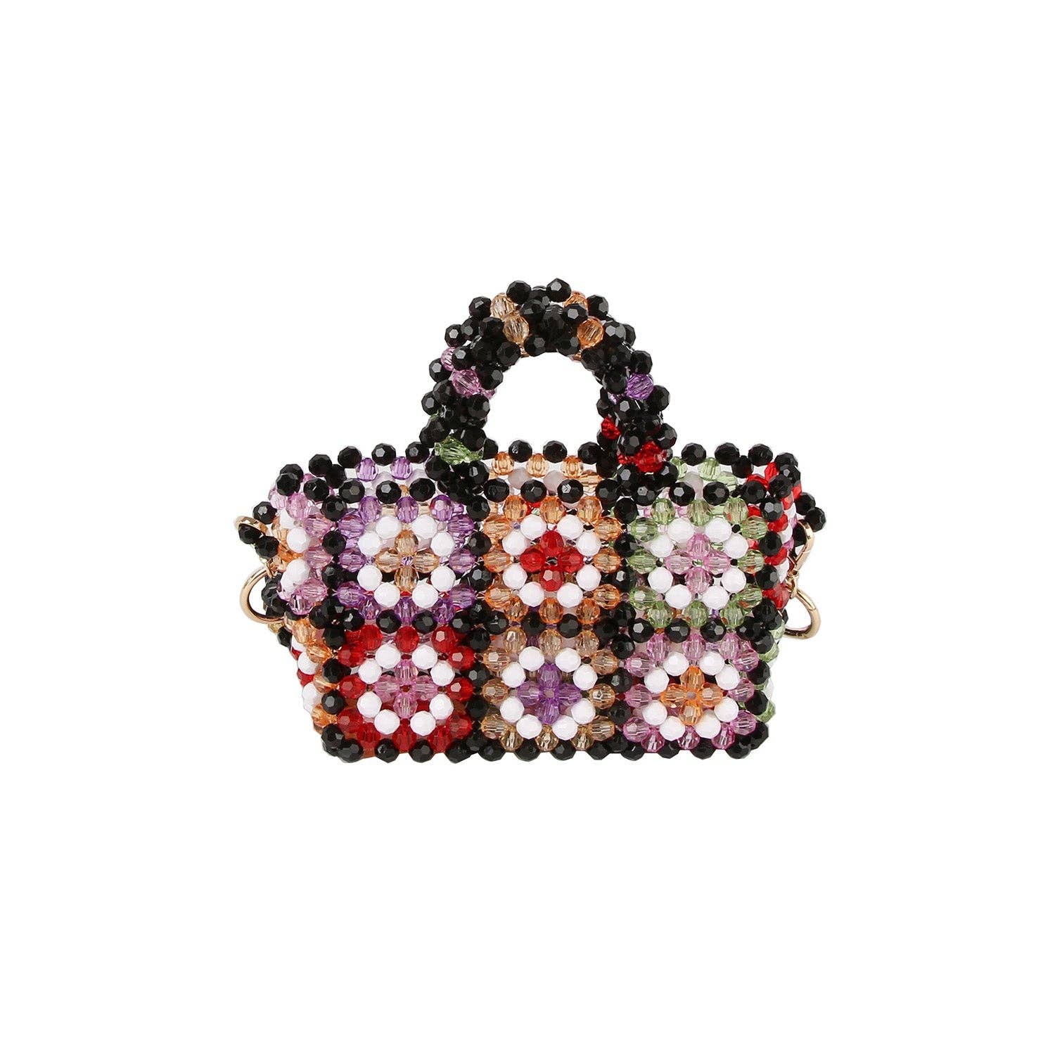 Multi Floral Patchwork Beaded Mini Tote for wholesale on Faire2
