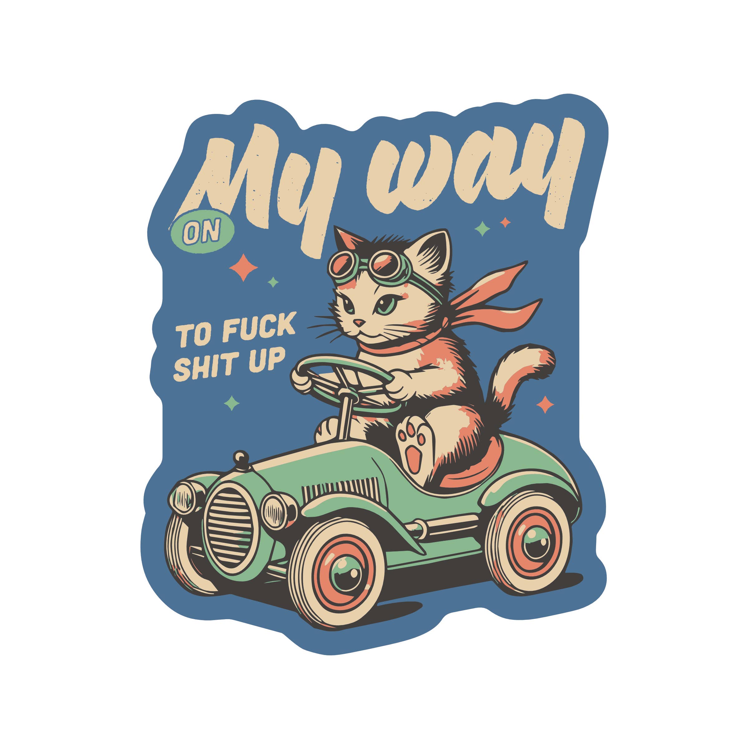 Juju and Moxie - Venta al por mayor Pegatina - Pegatina de vinilo de alta calidad de Gato Grosero Divertido Felino0