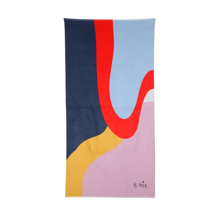 Wavy Printed Beach Towel for wholesale by T. Hix Art