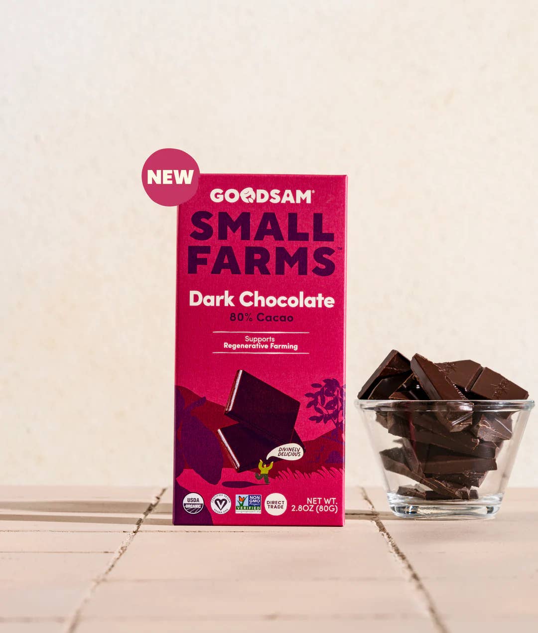 GoodSAM Foods - Wholesale Chocolate - 80% Dark Chocolate Bar