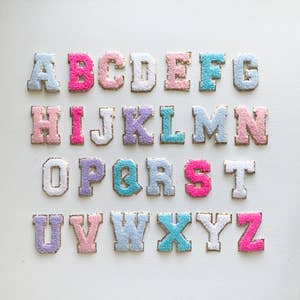 64PCS Adhesive Chenille Letter Patches 2 Packs A-Z Stick On Varsity Letter  Patches Mixed Color Felt