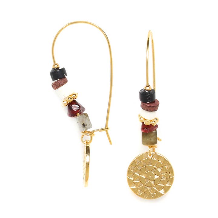 KARA medium hooks+disc earrings for wholesale by Franck Herval