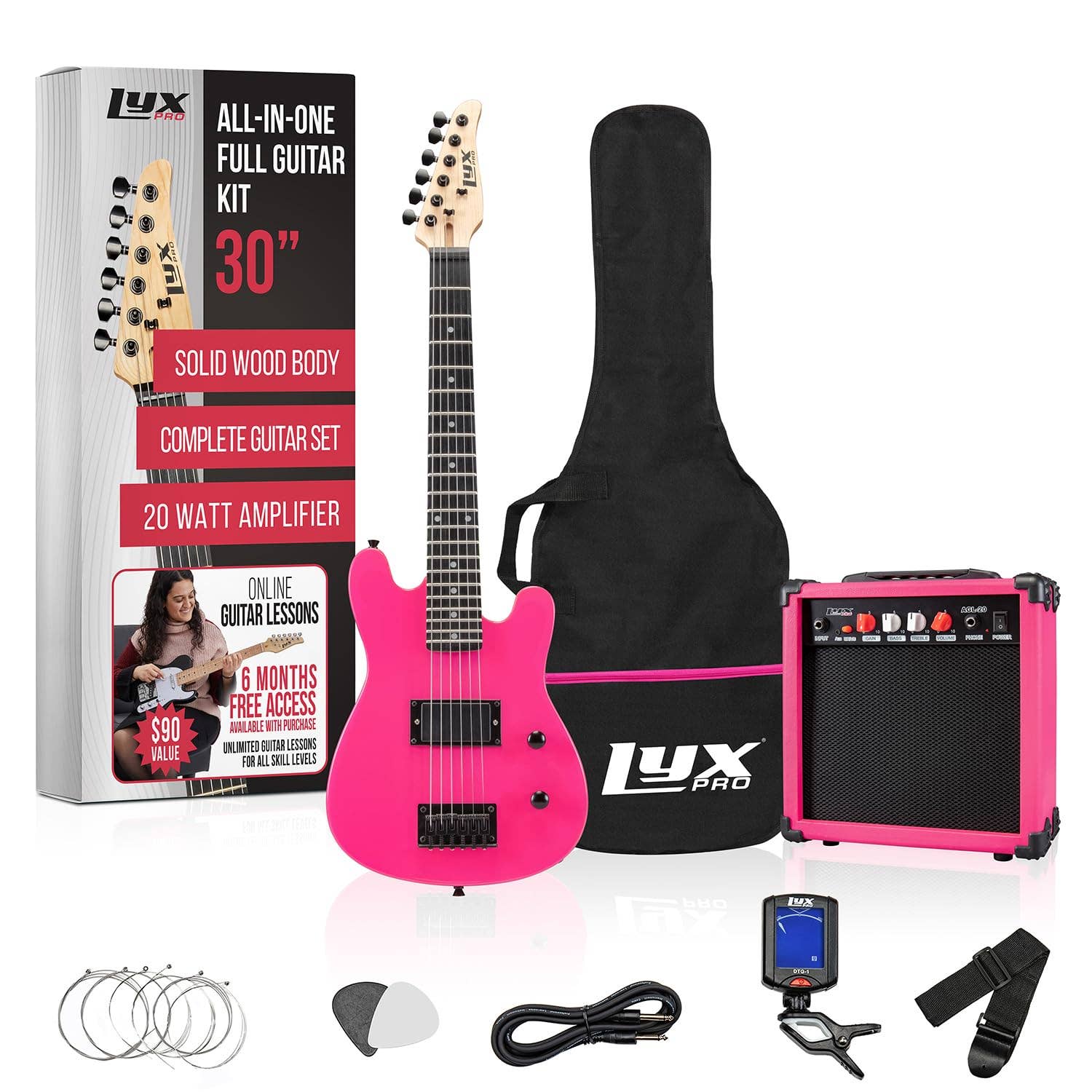 LyxPro – Instrumento musical por atacado – Guitarra elétrica de 30” para crianças com acessórios e amplificador8
