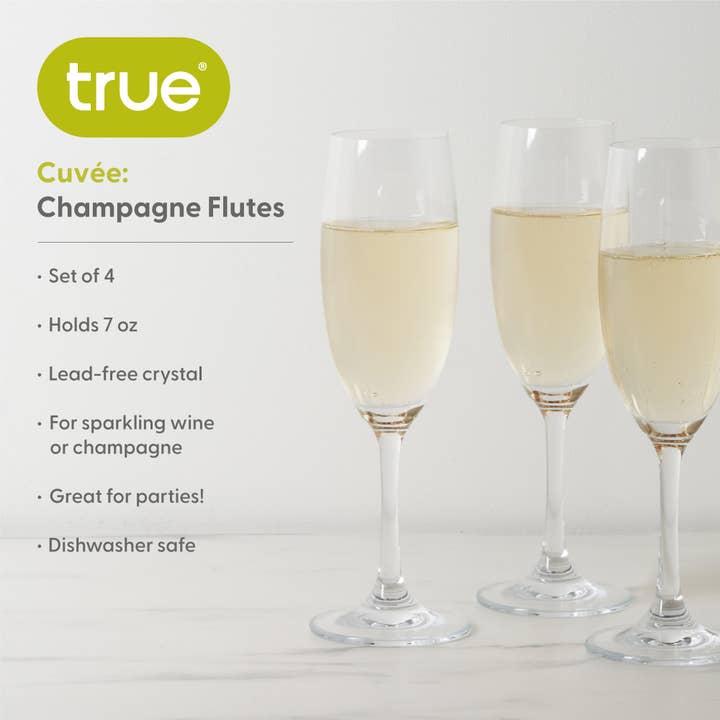 Clear Cuvée 7 oz Stemmed Champagne Flute Set of 4 for wholesale on Faire4