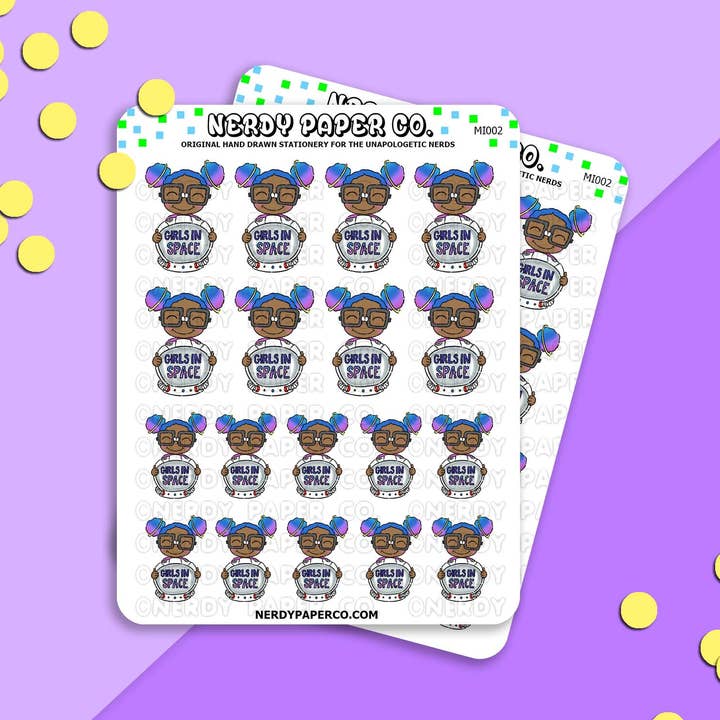 MEISJES IN DE RUIMTE - Handgetekende Planner Stickers - Deco - MI002 voor wholesale door NERDY PAPER CO.